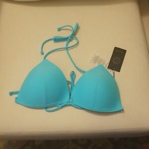 Blue Triangle Bikini Top